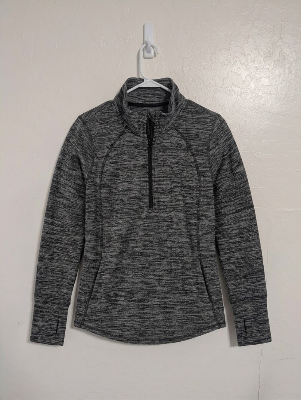 St. John's Bay Active quarter-zip pullover Gray & Black Large Quarter-Zip